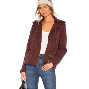 CHASER BRAND SUEDE MOTO JACKET WINE COLOR SIZE XS
